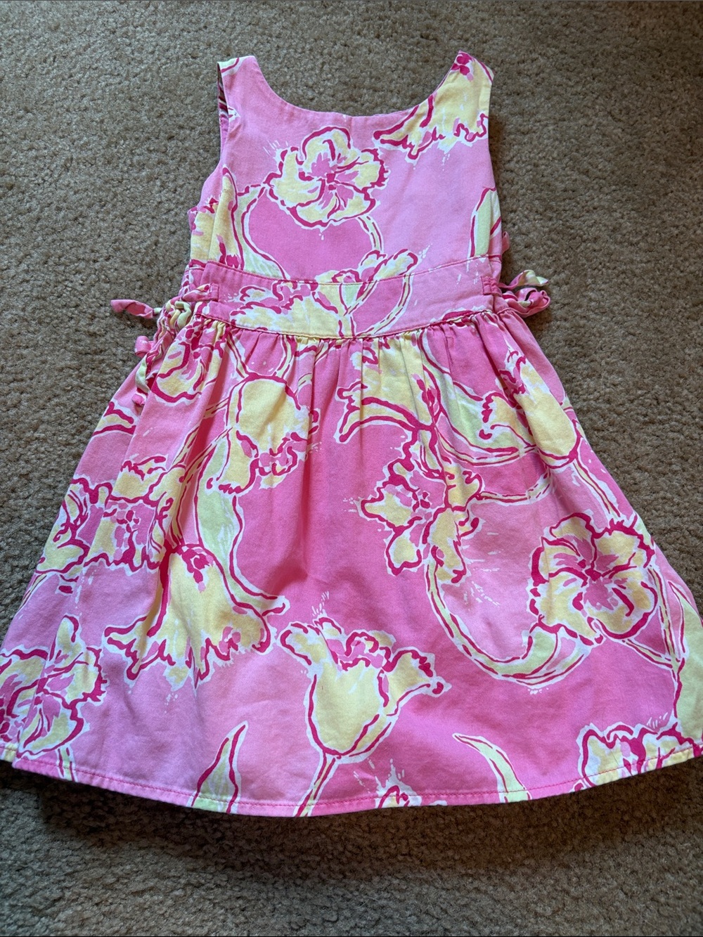 Lilly Pulitzer Pink & Yellow Floral Tie-Back Dress